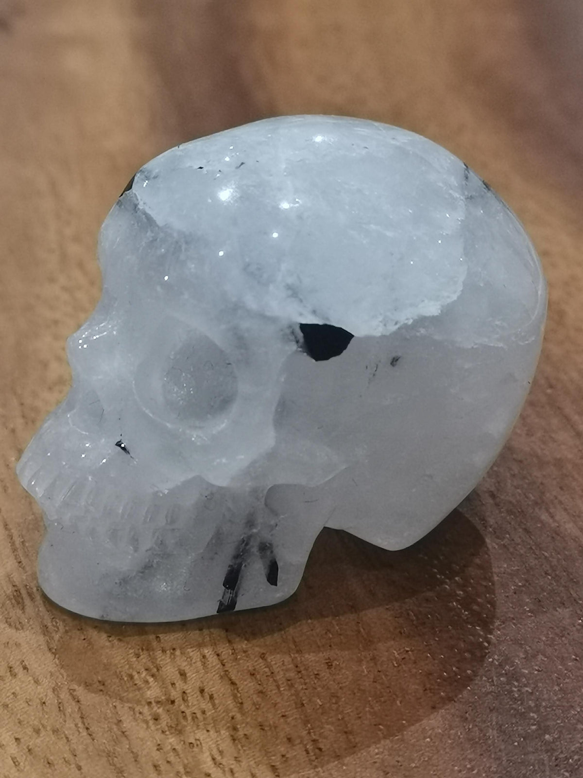 2"  Quarzo Tormalina , Cranio di Cristallo -> minerali scolpiti da collezione / Cranio