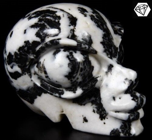 ZEBRA-Jaspis sculptuur in de vorm van een Afrikaans hoofd van natuursteen / doodshoofd / Cranio , SchÄdel , Craneo , Skull , reiki-kristallen schedel