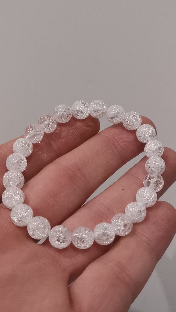 Bergkristall / Rautenquarz, Armband mit 8-mm-Perlen