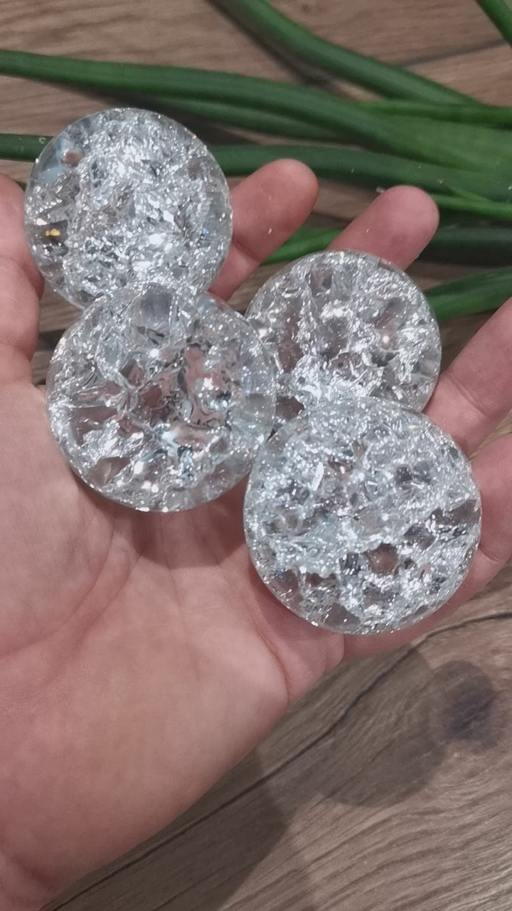 Cuarzo cristal de roca / Cuarzo craquelado / esfera de colección , meditación , recarga