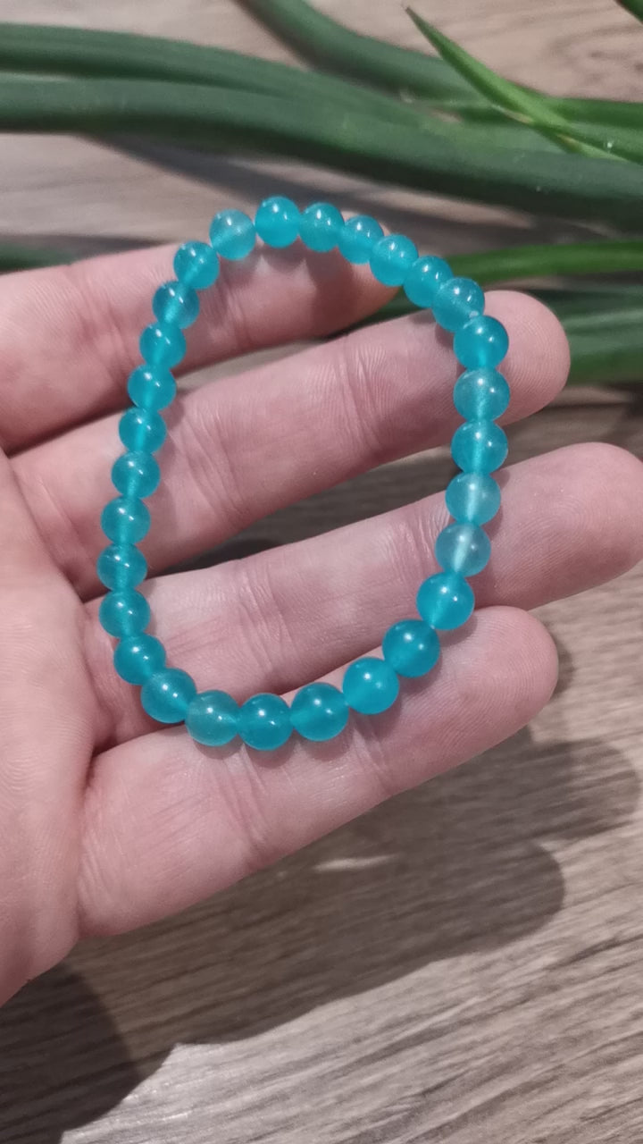 Amazonit, Naturstein aus Peru, Armband mit 6-mm-Perlen, Güte AAAA