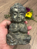 Pyriet uit Peru , Boeddha-sculptuur / standbeeld / Geslepen mineralen / Natuursteen / Feng Shui